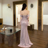 One shoulder glitter party dress with wrapped buttocks for women