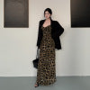 Leopard print camisole dress for women