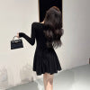 Lace V-neck slimming long sleeved dress for women